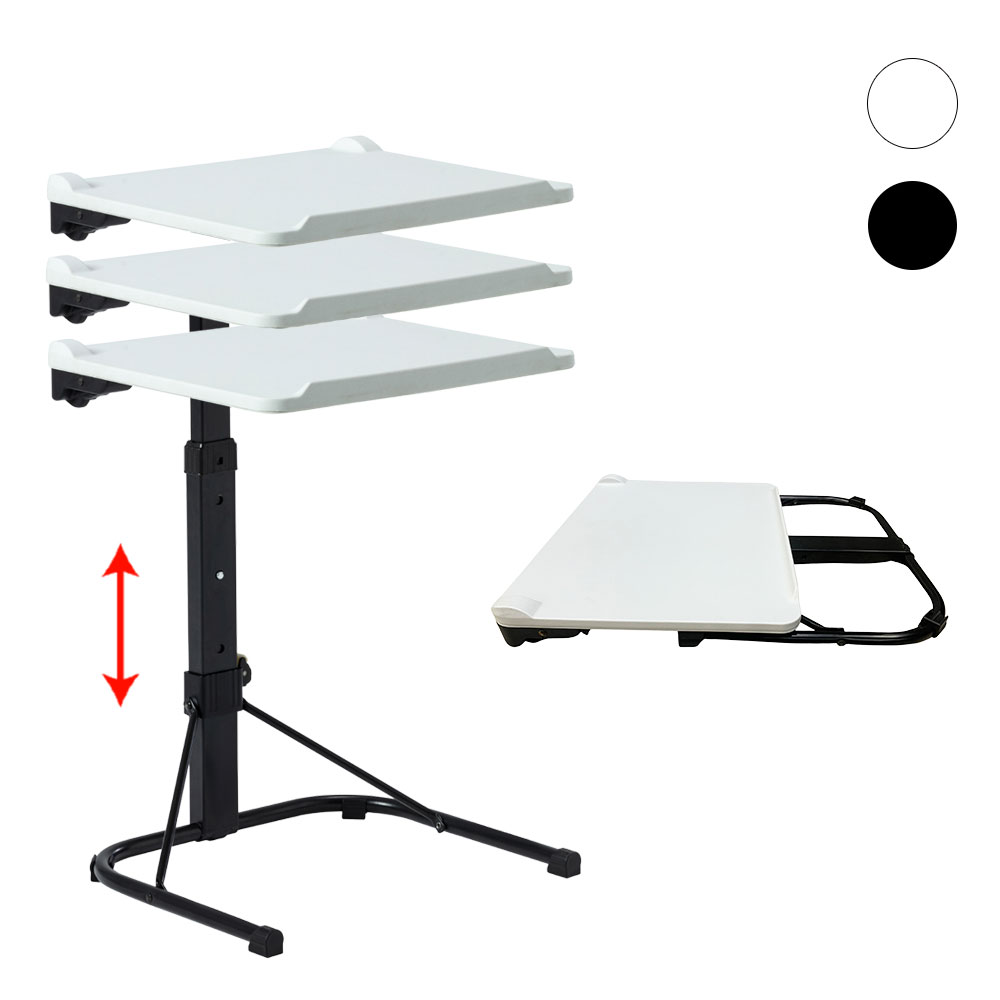 《闔樂泰》新萬能移動桌１入＋趴趴走好折凳１入（27cm） (床邊桌 / 筆電桌 / 折疊桌) （時尚黑 / 都會白）（9451852）_1