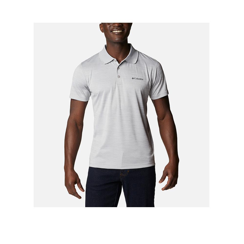Columbia哥倫比亞 男款-涼感快排防曬短袖Polo衫花灰色 - Zero Rules™ Polo Shirt  UAE60820HG/IS_0