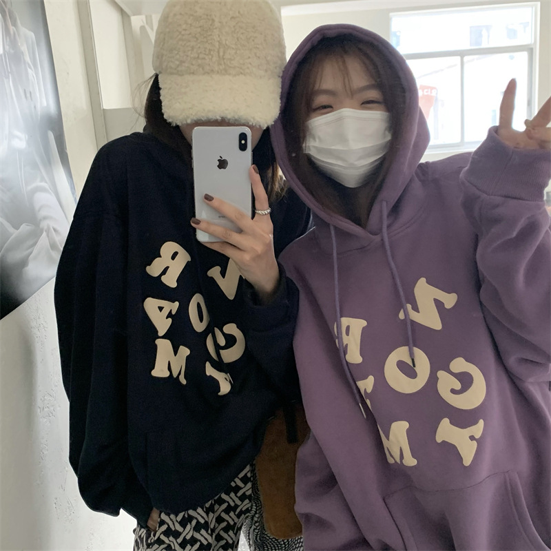 亂七八糟又怎樣字母連帽衛衣大學T_0