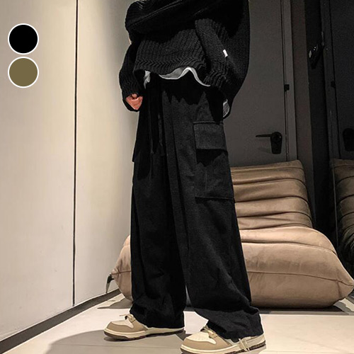 工裝褲 條紋寬版工裝褲 寬鬆 美潮 厚磅 日系 韓系 落地 高磅數 加大尺碼 台灣出貨【NTJ38259】_0