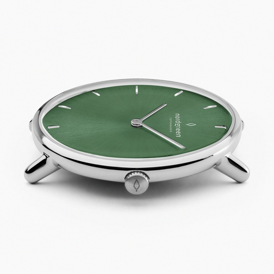 【限時加碼・贈原廠錶帶】ND手錶 Native 本真 36mm 月光銀殼×橄欖綠面 復古棕真皮錶帶 Nordgreen 北歐設計師手錶 NR36SILEBROG 熱賣中!_2