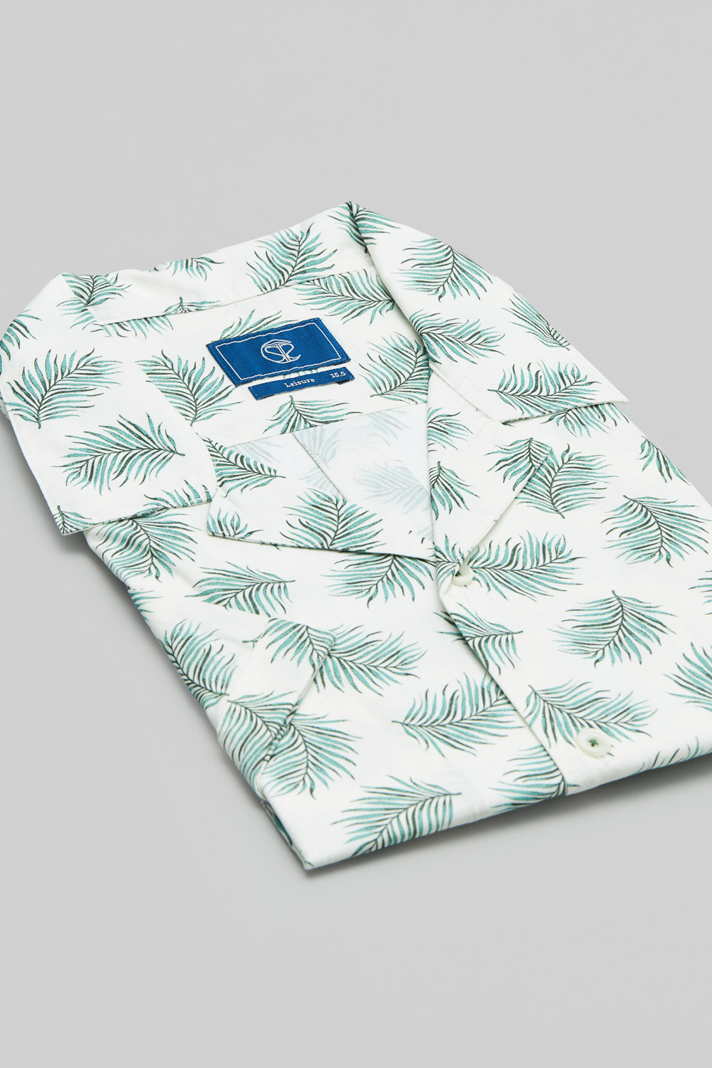 SST&C Green Leaf Print Cuban Collar Loose Fit Short-Sleeved Shirt | 0412402013  (Outlet)_8