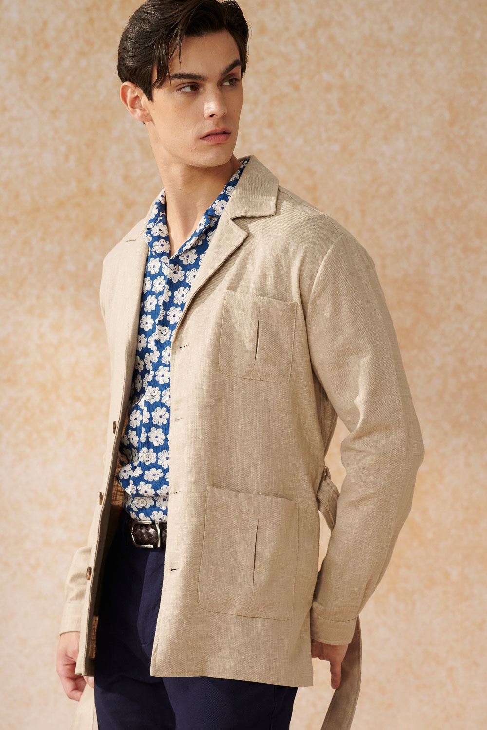 SST&C Allover Floral Crepe Cuban Collar Loose Fit Short-Sleeved Shirt | 0412402014  (Outlet)_4