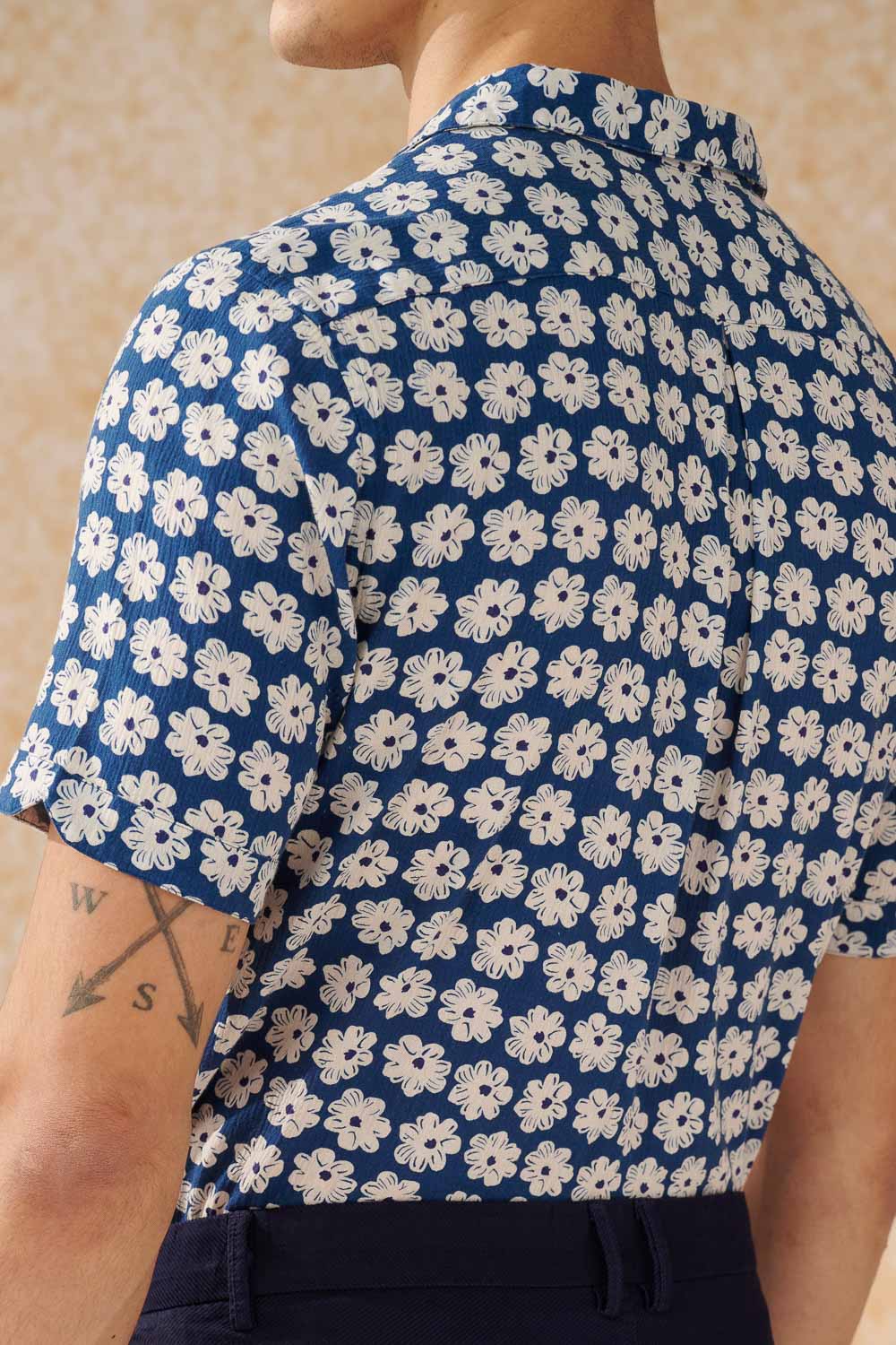 SST&C Allover Floral Crepe Cuban Collar Loose Fit Short-Sleeved Shirt | 0412402014  (Outlet)_5