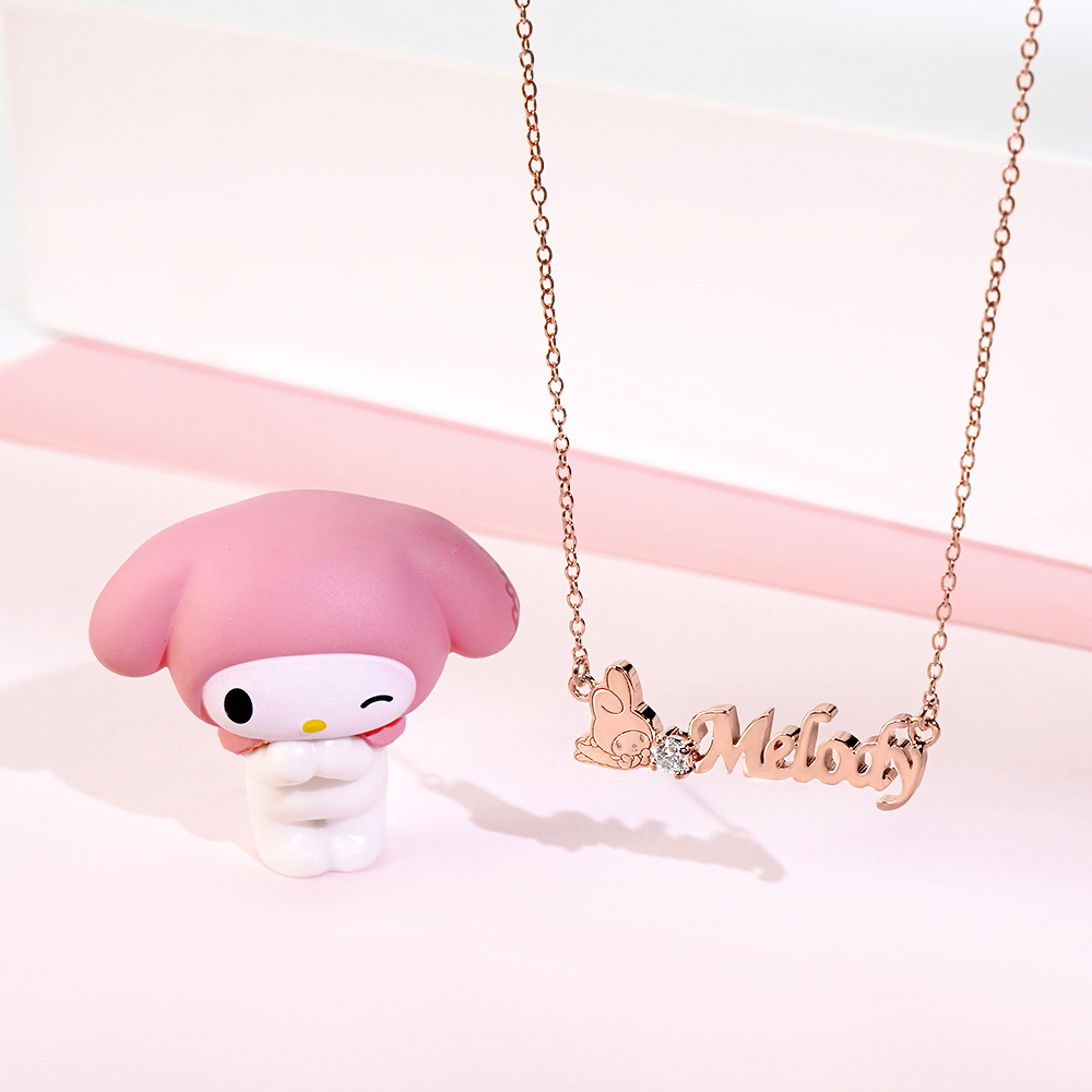 My Melody＆Me 系列-美樂蒂訂製字母純銀項鍊_3
