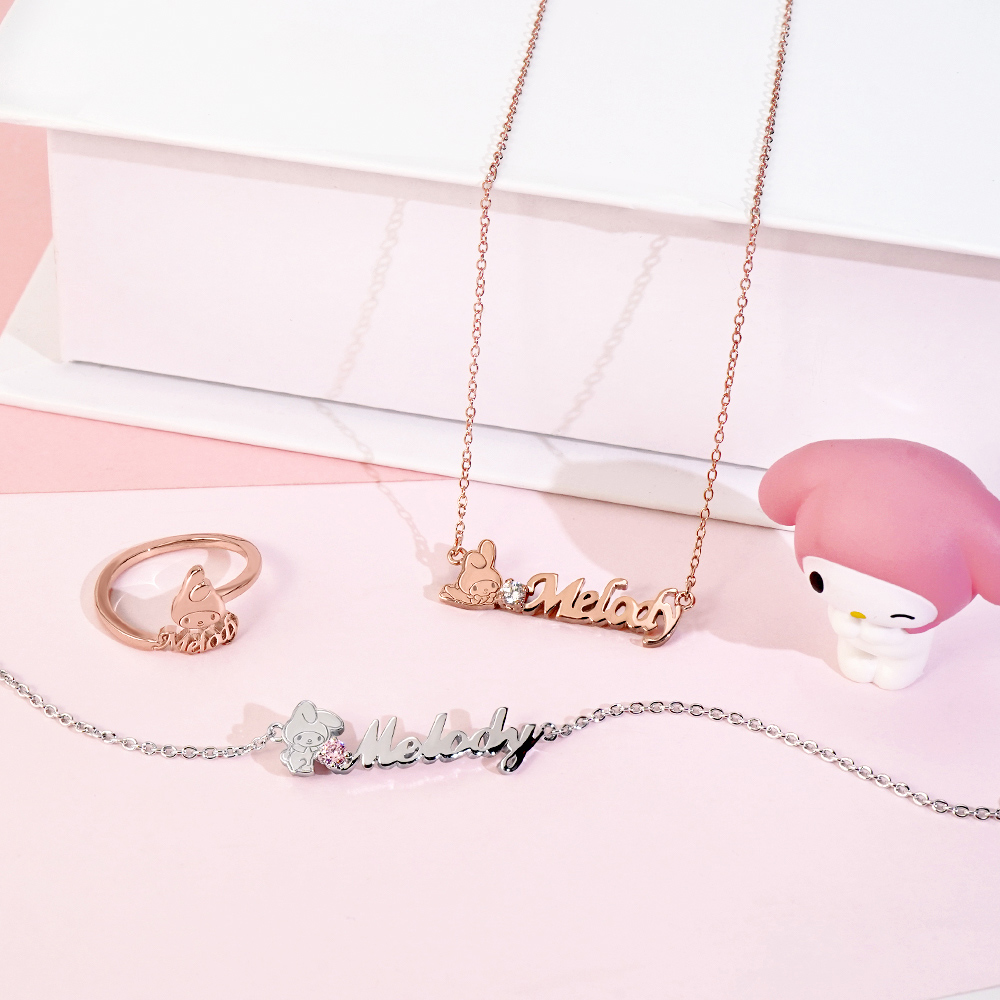 My Melody＆Me 系列-美樂蒂訂製字母純銀項鍊_7