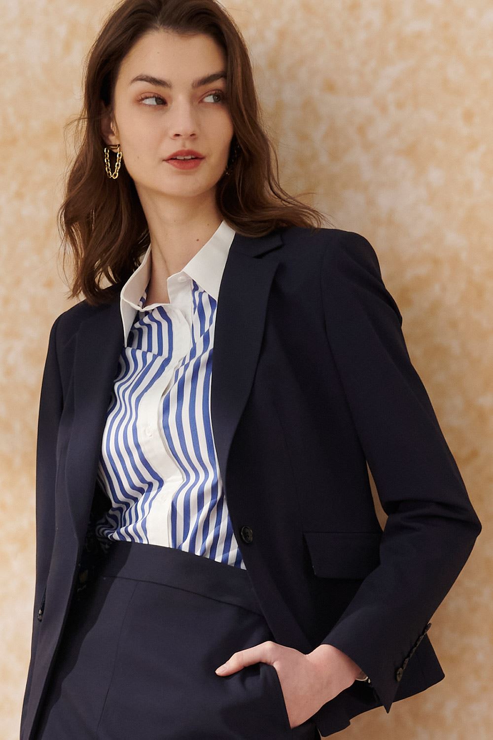 SST&C Navy Square Collar Suit | 7162402004  (Outlet)_5