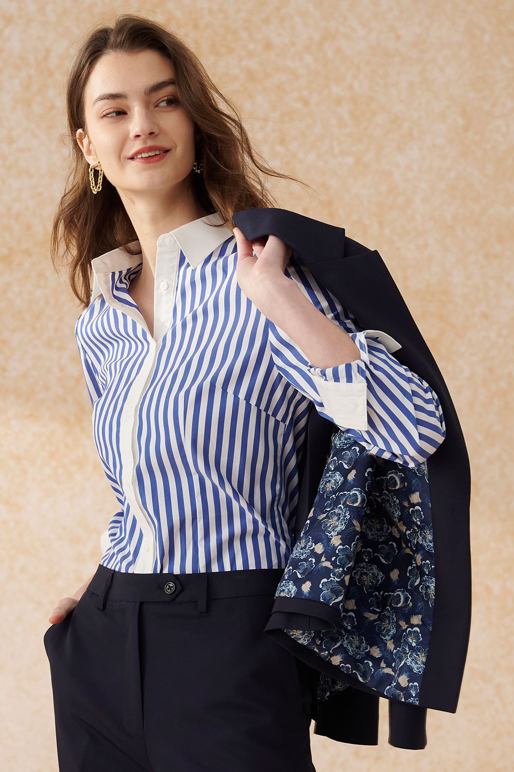 SST&C Navy Square Collar Suit | 7162402004  (Outlet)_6
