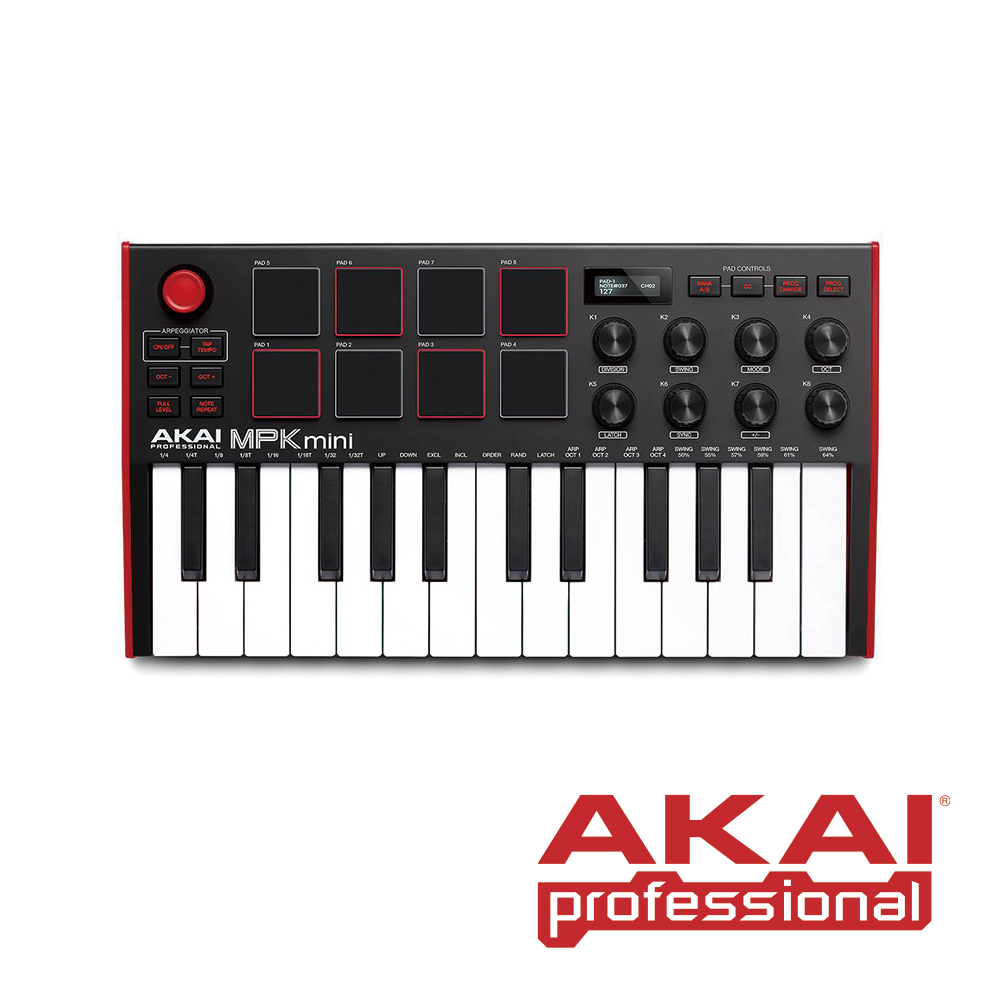 【AKAI】MPK mini mk3 USB MIDI 鍵盤 公司貨_0