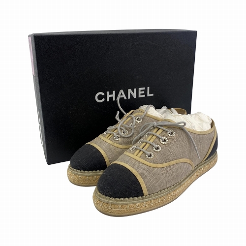 【微風信義店】CHANEL/草編鞋/37/TG31345