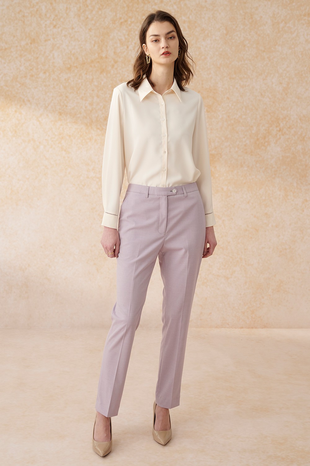 SST&C Light Pink Fitted Trousers | 7262402003  (Outlet)_3