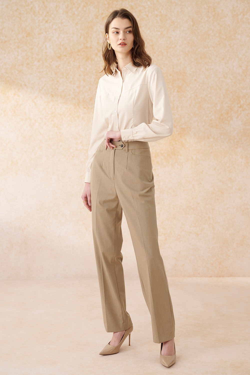 SST&C Khaki Wide-Fit Trousers | 7262402005  (Outlet)_1