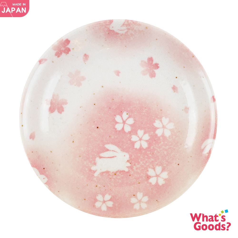 日本製 粉引夢兔陶瓷圓盤(13.7cm)_0