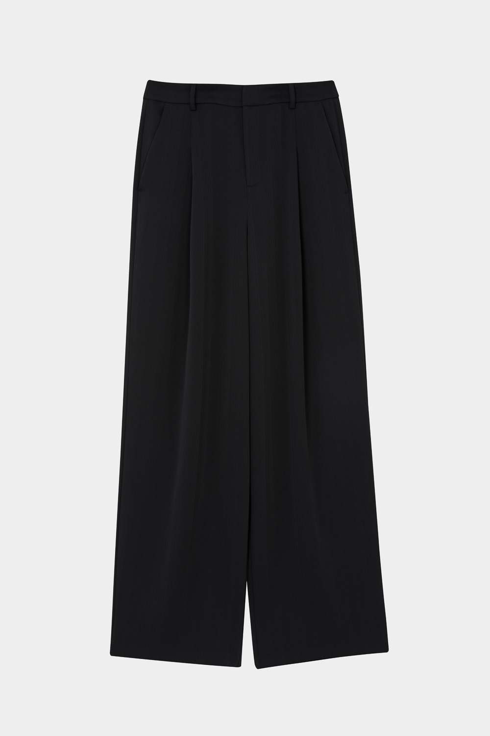 SST&C Black Pleated Wide Trousers | 8262402002  (Outlet)_7