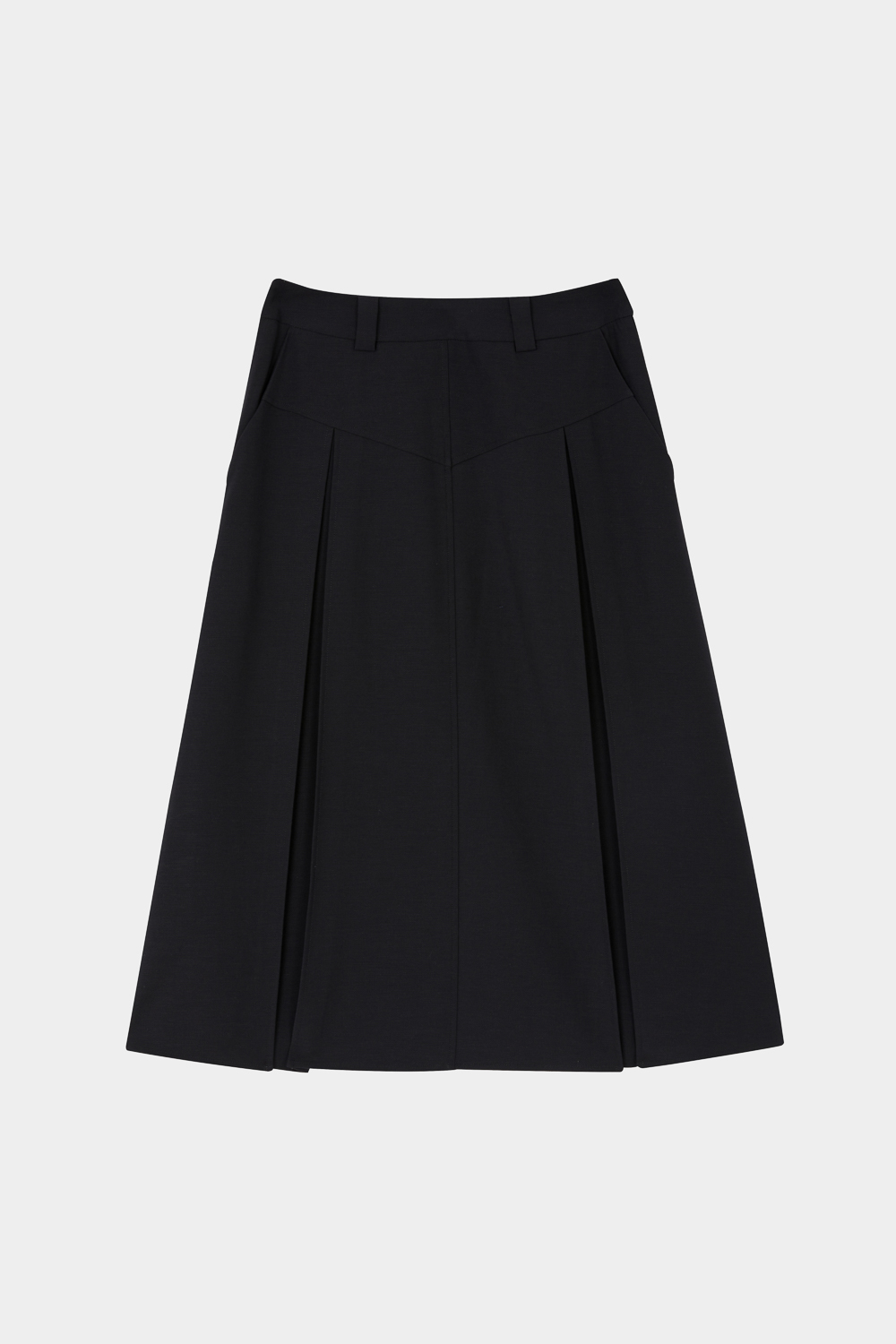 SST&C Black Textured Pleated Long Skirt | 8362402002  (Outlet)_7
