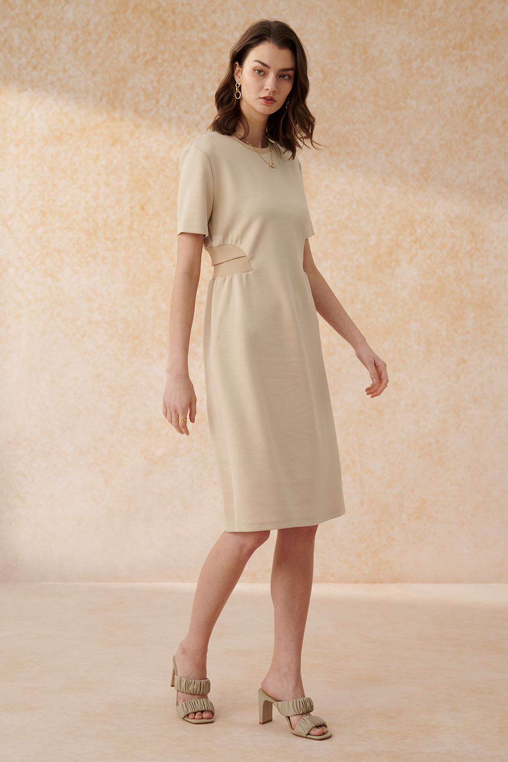 SST&C Apricot Knitted Long Dress | 8562402001  (Outlet)_2