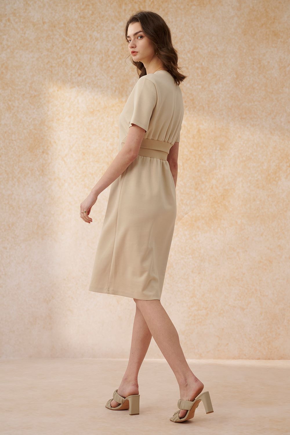 SST&C Apricot Knitted Long Dress | 8562402001  (Outlet)_4
