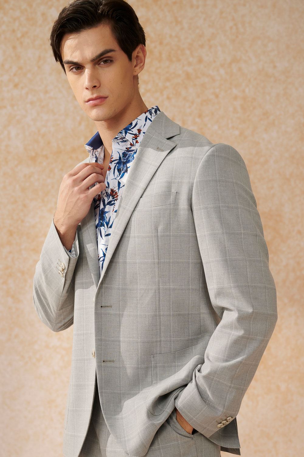 SST&C Light Gray Check Pattern Loose Suit Jacket | 0112402002  (Outlet)_1