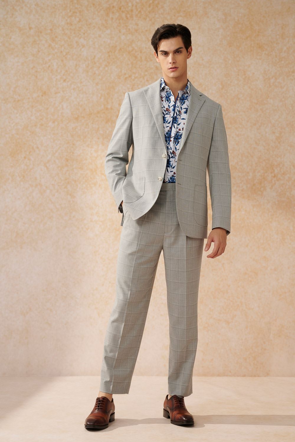 SST&C Light Gray Check Pattern Loose Suit Jacket | 0112402002  (Outlet)_3