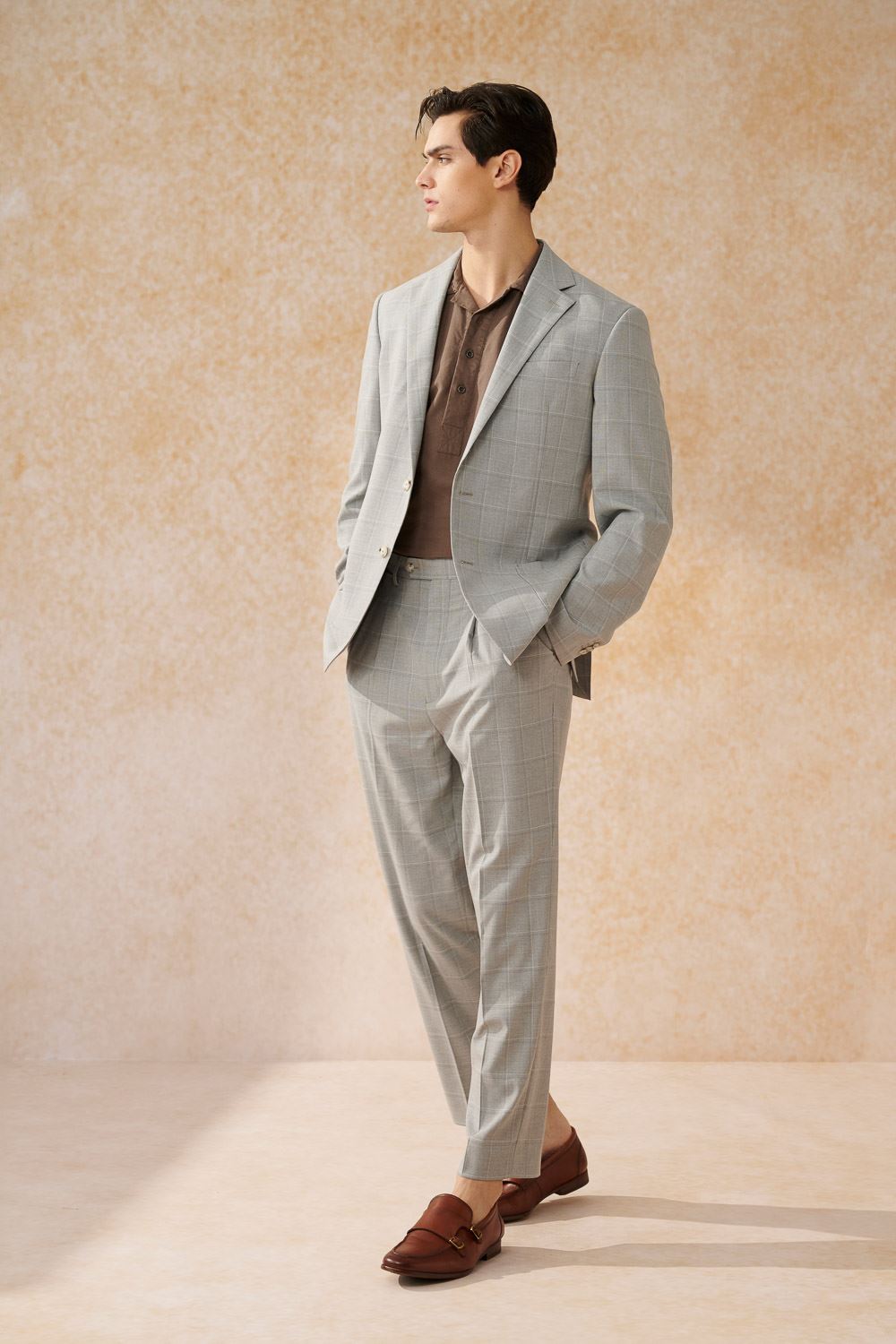 SST&C Light Gray Check Pattern Loose Suit Jacket | 0112402002  (Outlet)_4