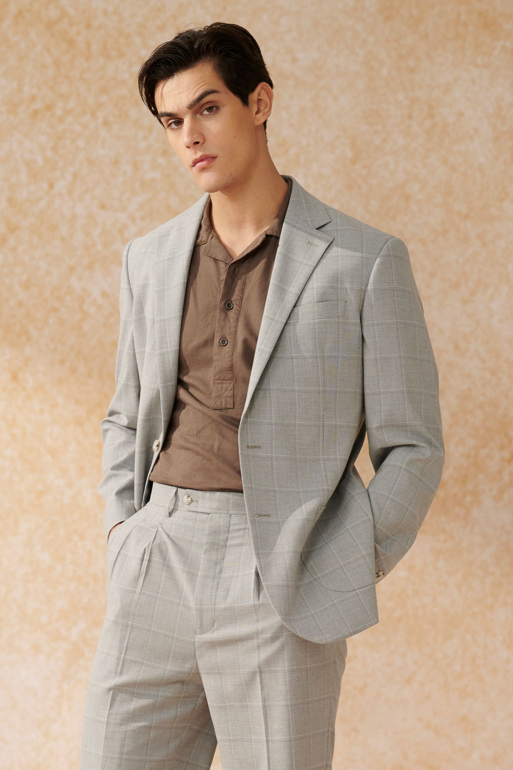 SST&C Light Gray Check Pattern Loose Suit Jacket | 0112402002  (Outlet)_5