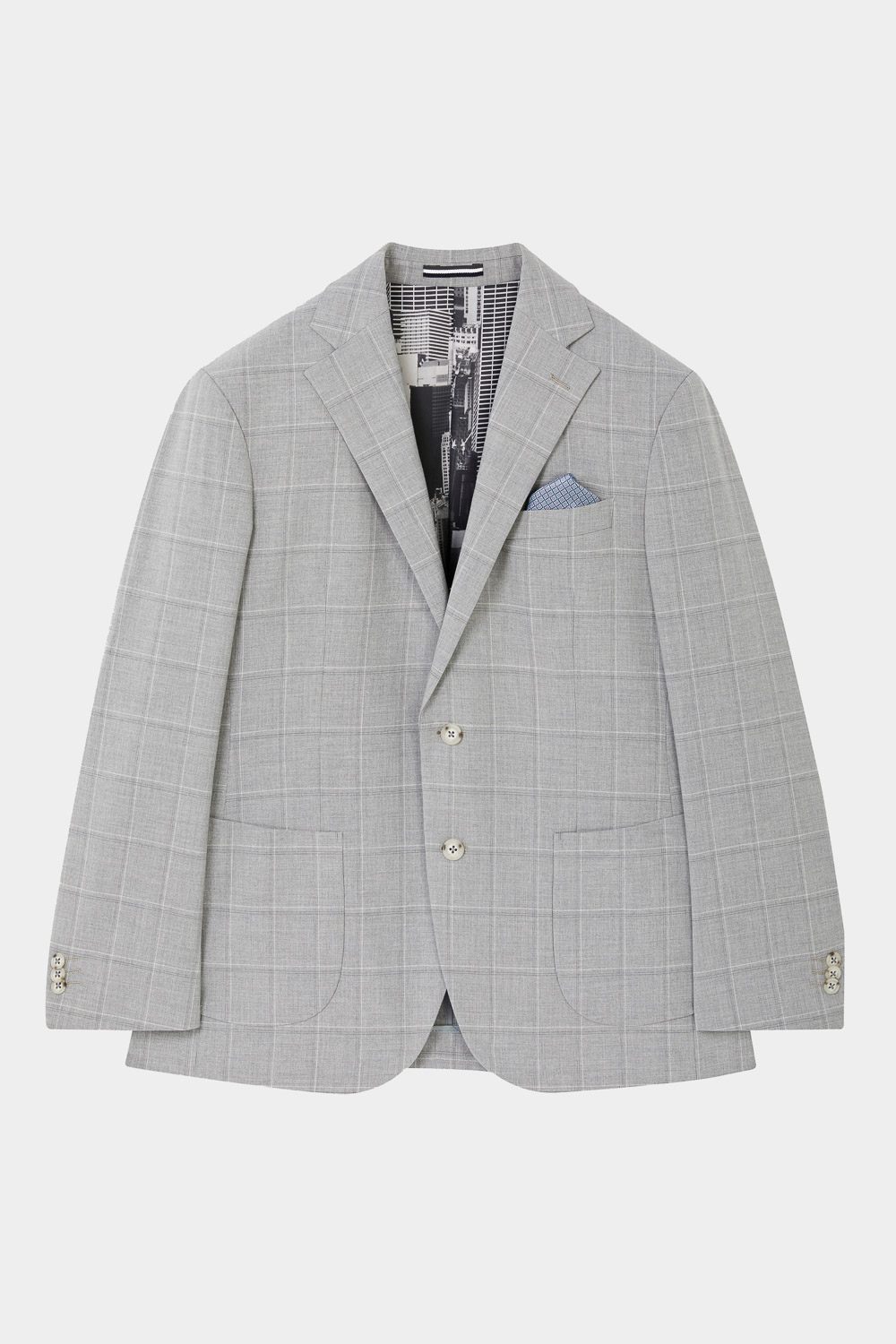 SST&C Light Gray Check Pattern Loose Suit Jacket | 0112402002  (Outlet)_7