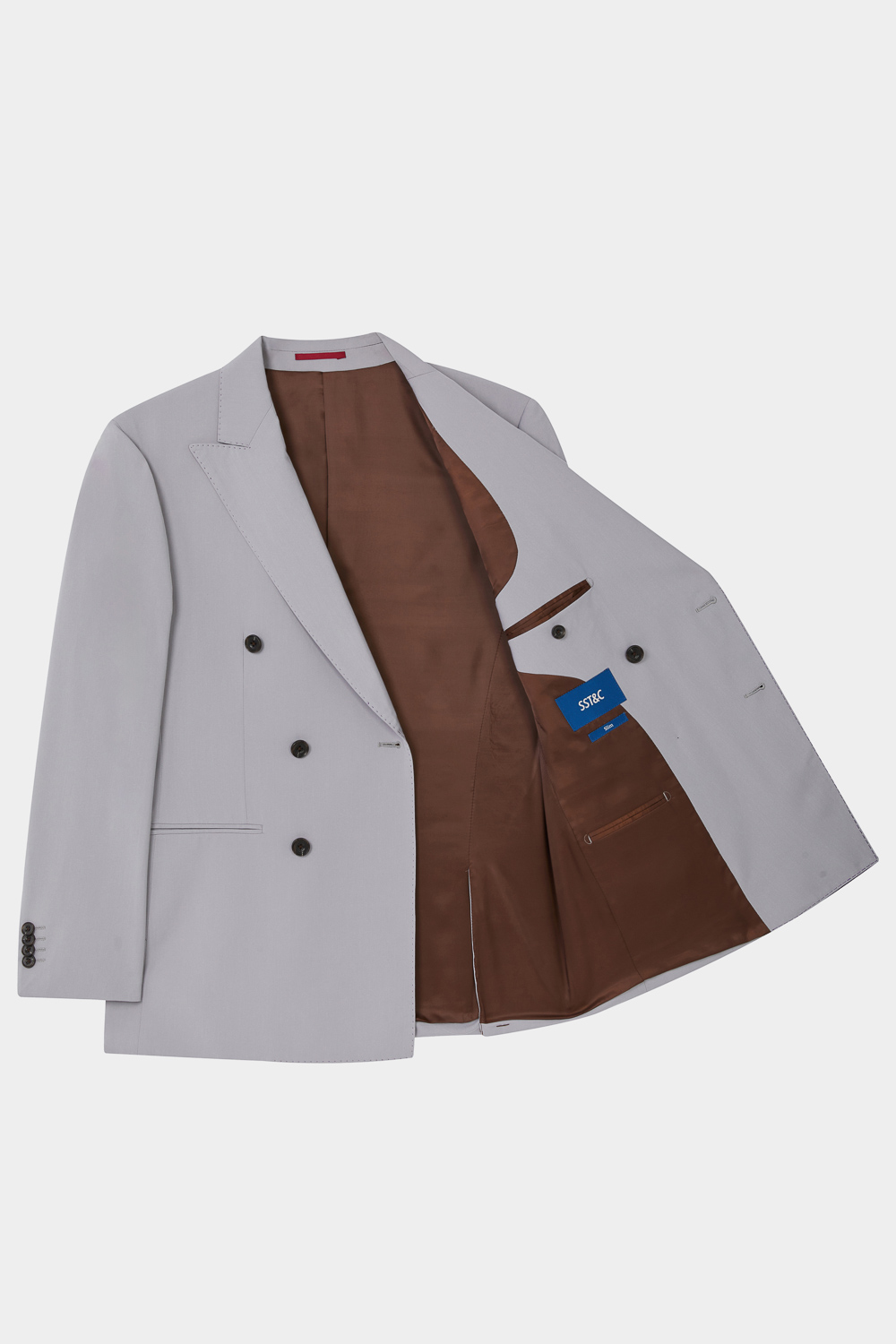 SST&C Matte Gray Purple Slim Double Breasted Suit Jacket | 0112402008  (Outlet)_8