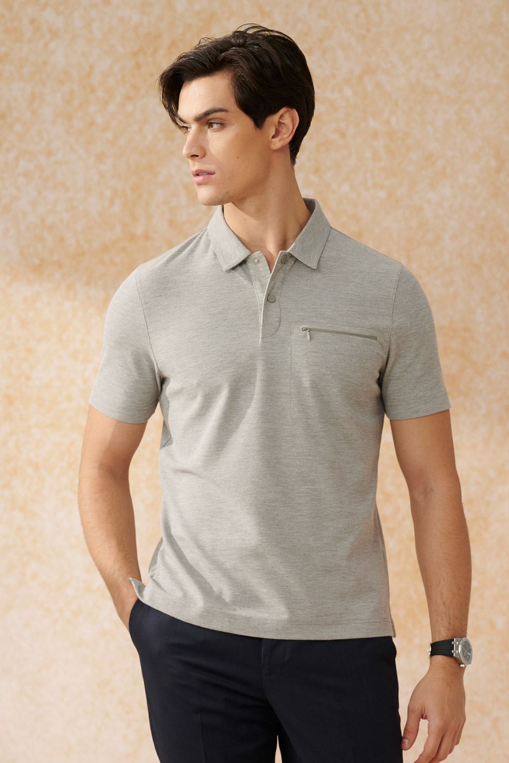 SST&C Light Floral Gray Short-Sleeved Polo Shirt | 1012402003  (Outlet)_0