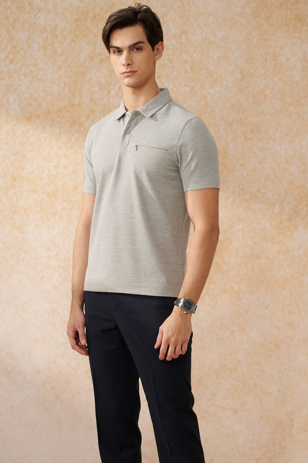 SST&C Light Floral Gray Short-Sleeved Polo Shirt | 1012402003  (Outlet)_2