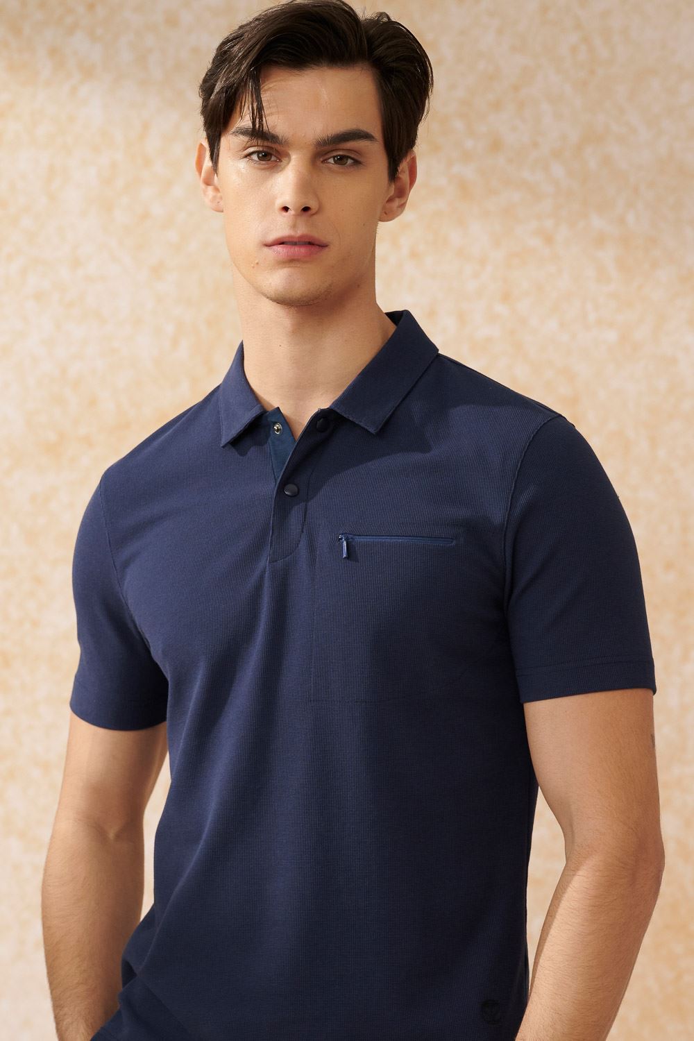 SST&C Deep Navy Blue Short-Sleeved Polo Shirt | 1012402004  (Outlet)_1
