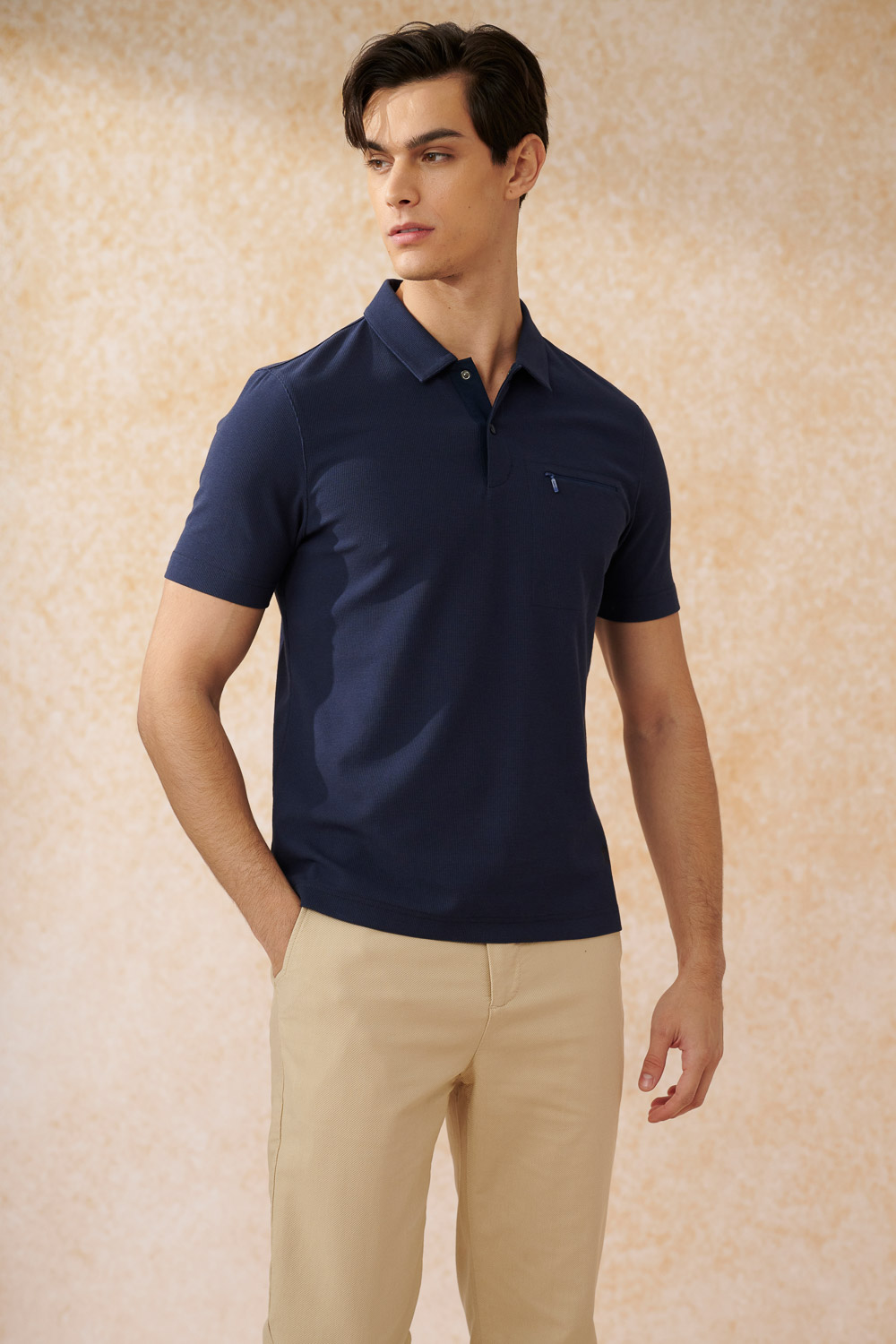 SST&C Deep Navy Blue Short-Sleeved Polo Shirt | 1012402004  (Outlet)_2