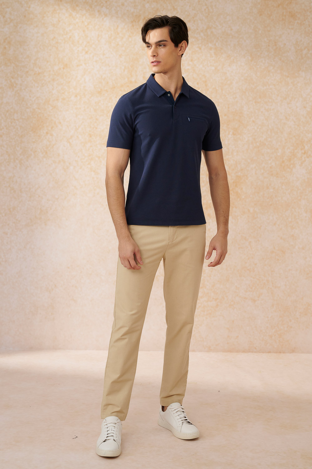 SST&C Deep Navy Blue Short-Sleeved Polo Shirt | 1012402004  (Outlet)_3
