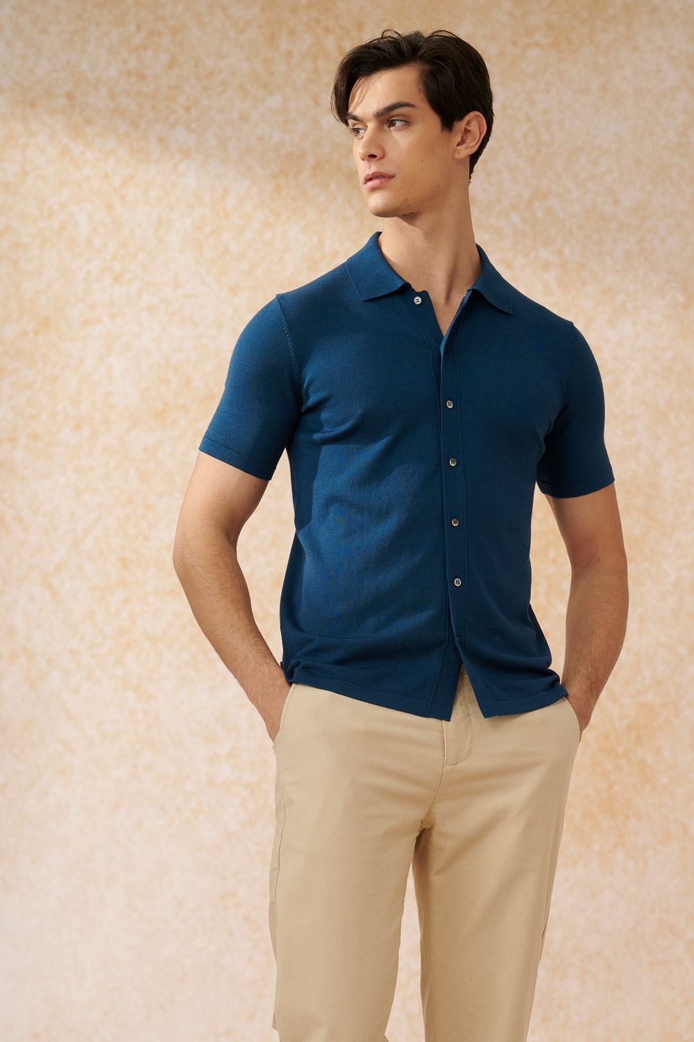 SST&C Starry Sky Blue Cardigan Short-Sleeved Sweater | 1112402002  (Outlet)_3