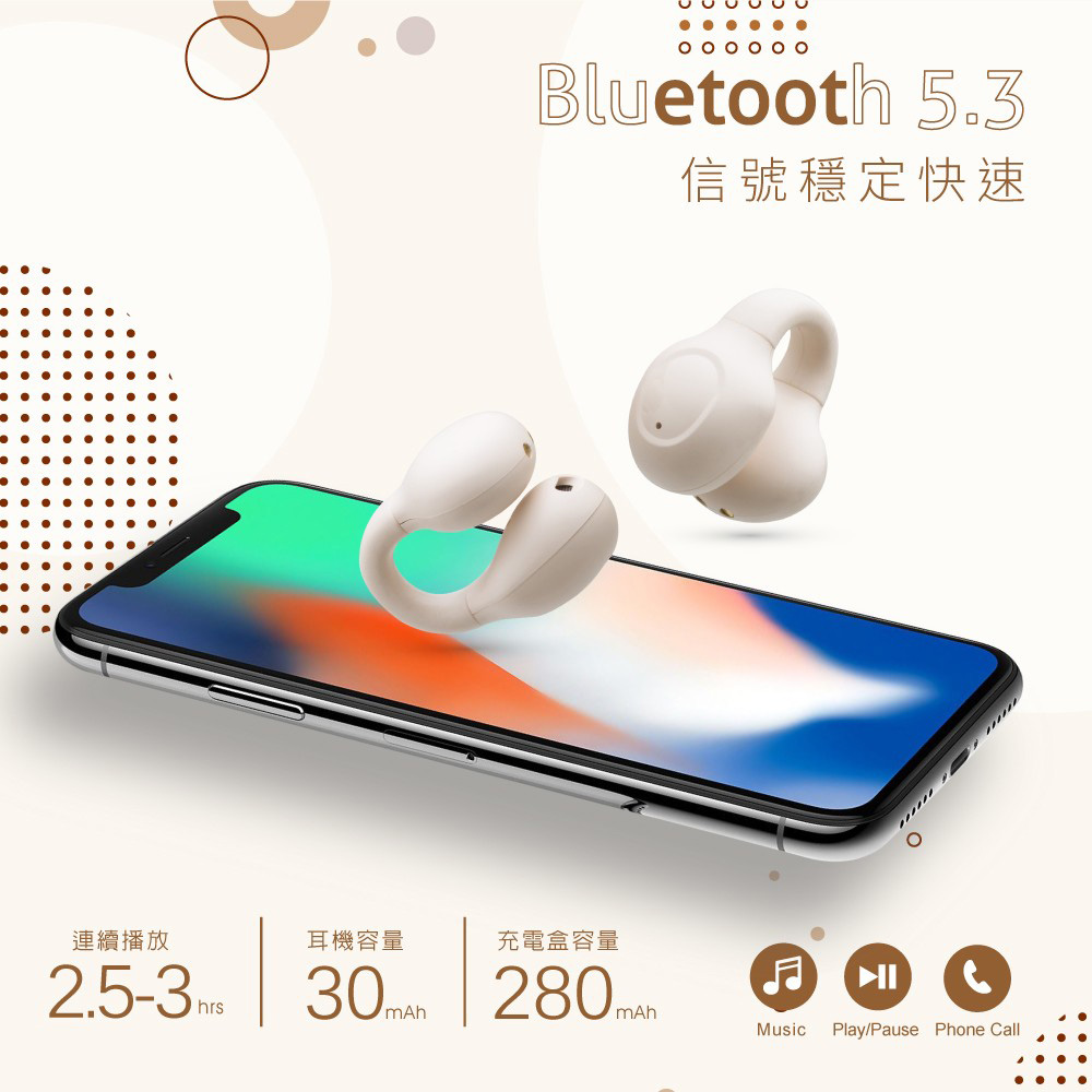 SS57 日韓耳夾氣傳導電量顯示真無線藍牙5.3耳機_2