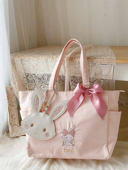甜美許願兔系列造型刺繡托特包(8S41F0J0250) - Maison de FLEUR