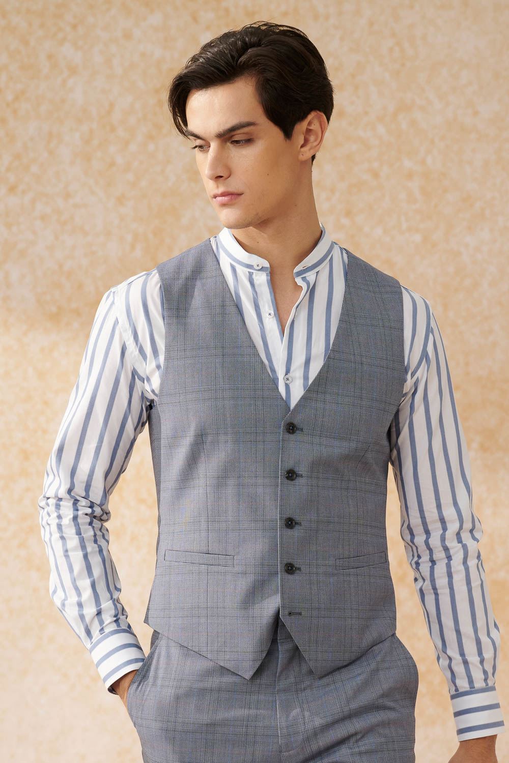 SST&C Gray Welsh Check Tailor Suit Vest | 0512402001  (Outlet)_0