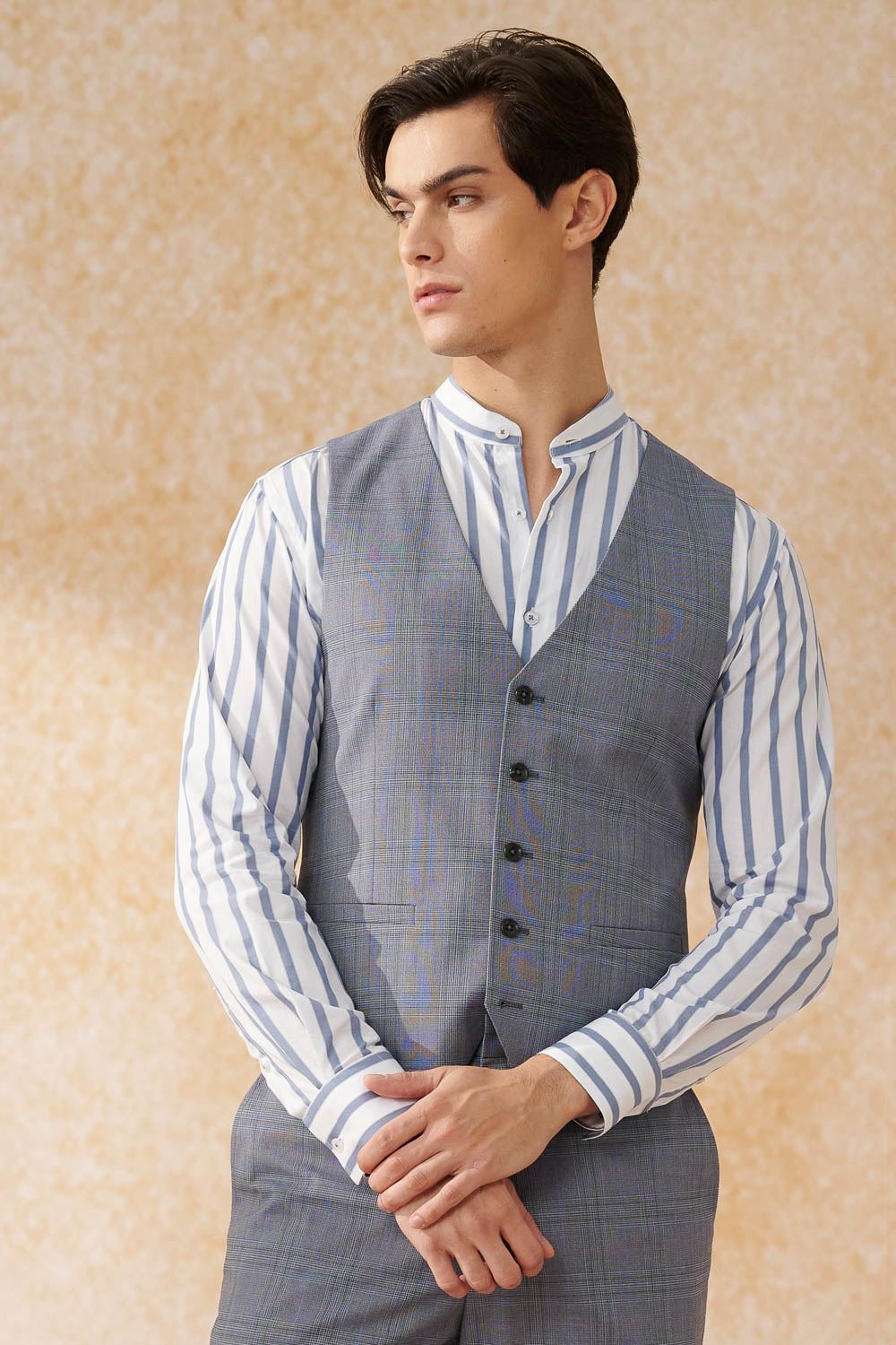 SST&C Gray Welsh Check Tailor Suit Vest | 0512402001  (Outlet)_2