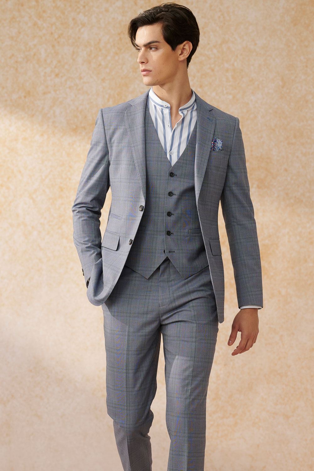 SST&C Gray Welsh Check Tailor Suit Vest | 0512402001  (Outlet)_4