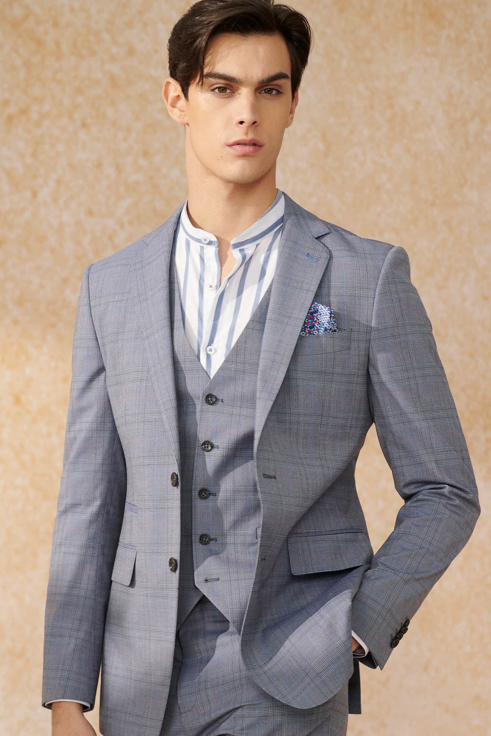 SST&C Gray Welsh Check Tailor Suit Vest | 0512402001  (Outlet)_5