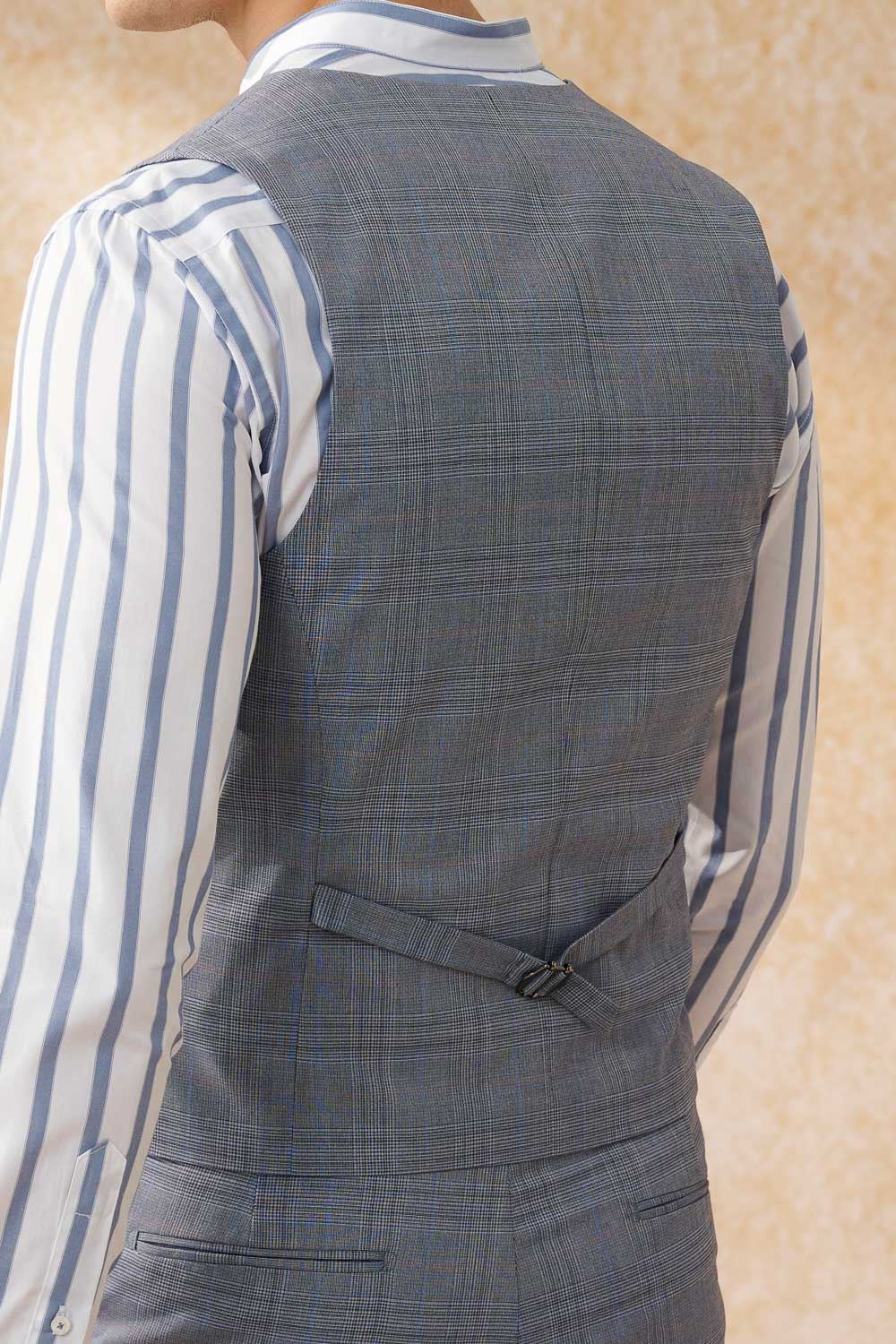 SST&C Gray Welsh Check Tailor Suit Vest | 0512402001  (Outlet)_6
