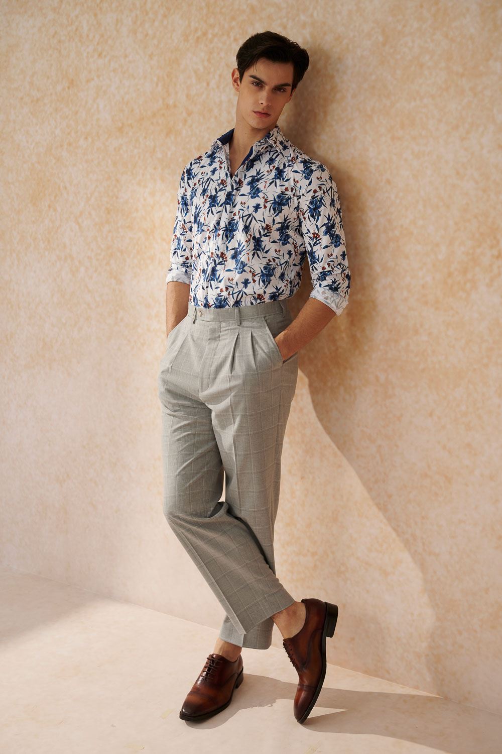SST&C Light Gray Check Pattern Loose Suit Trousers | 0212402002  (Outlet)_6
