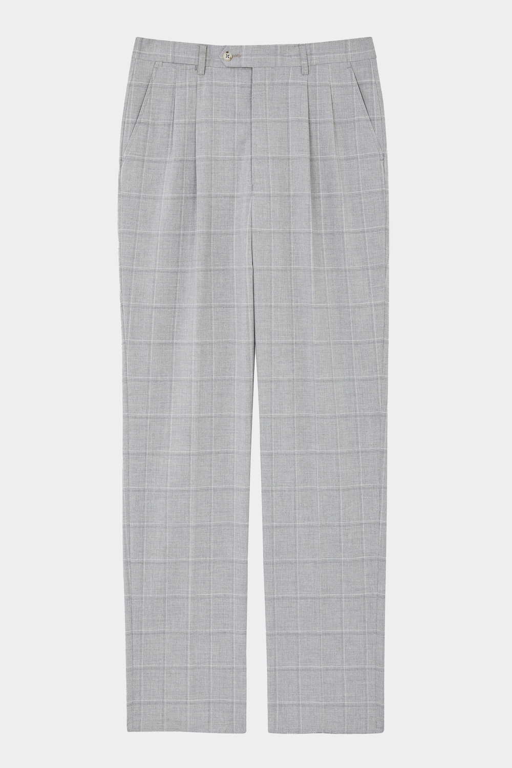 SST&C Light Gray Check Pattern Loose Suit Trousers | 0212402002  (Outlet)_7