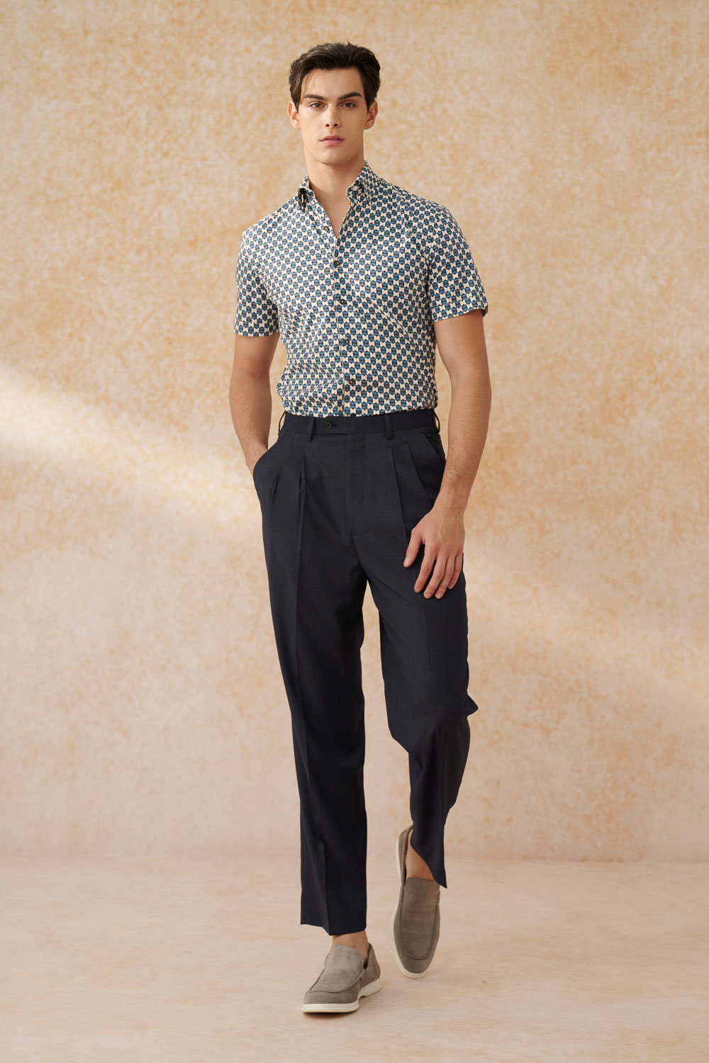 SST&C Navy Blue Loose Suit Trousers | 0212402003  (Outlet)_0