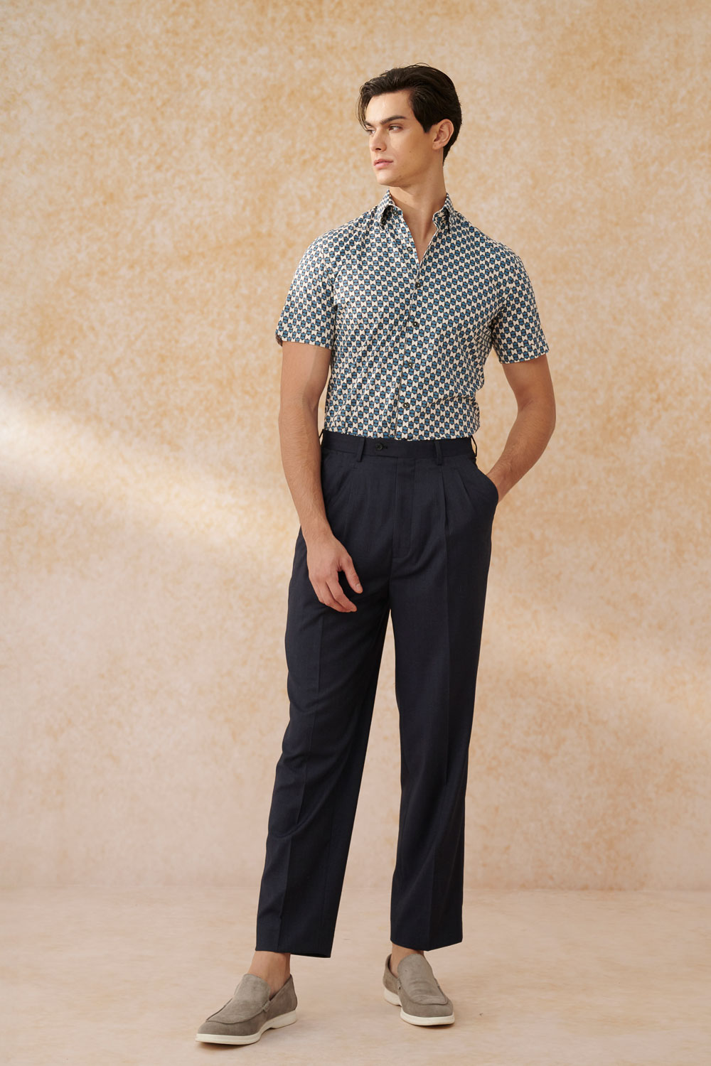 SST&C Navy Blue Loose Suit Trousers | 0212402003  (Outlet)_1