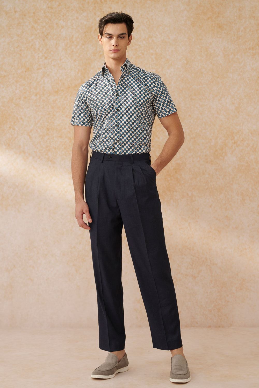 SST&C Navy Blue Loose Suit Trousers | 0212402003  (Outlet)_2