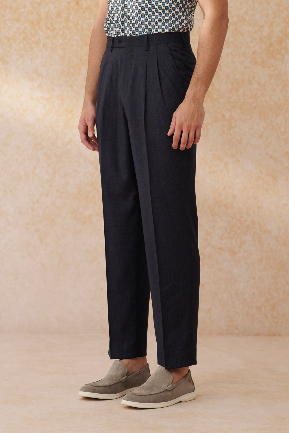 SST&C Navy Blue Loose Suit Trousers | 0212402003  (Outlet)_6