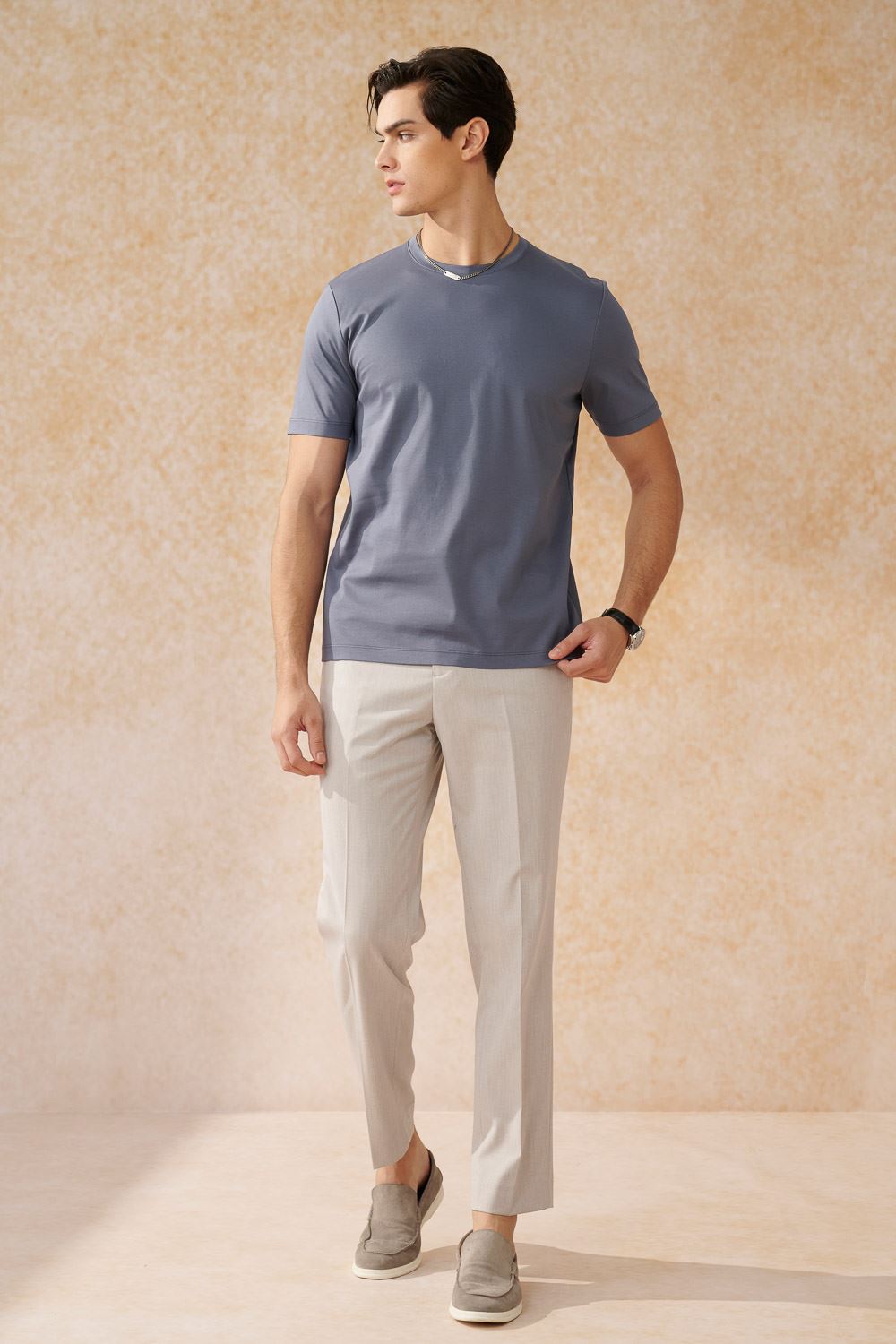 SST&C Beige Slim Fit Suit Trousers | 0212402004  (Outlet)_3