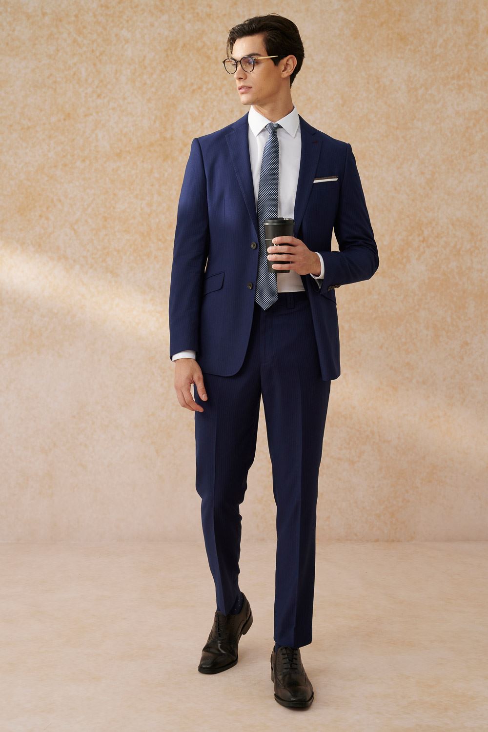 SST&C Navy Striped Pattern Tailor Suit Trousers | 0212402005  (Outlet)_3