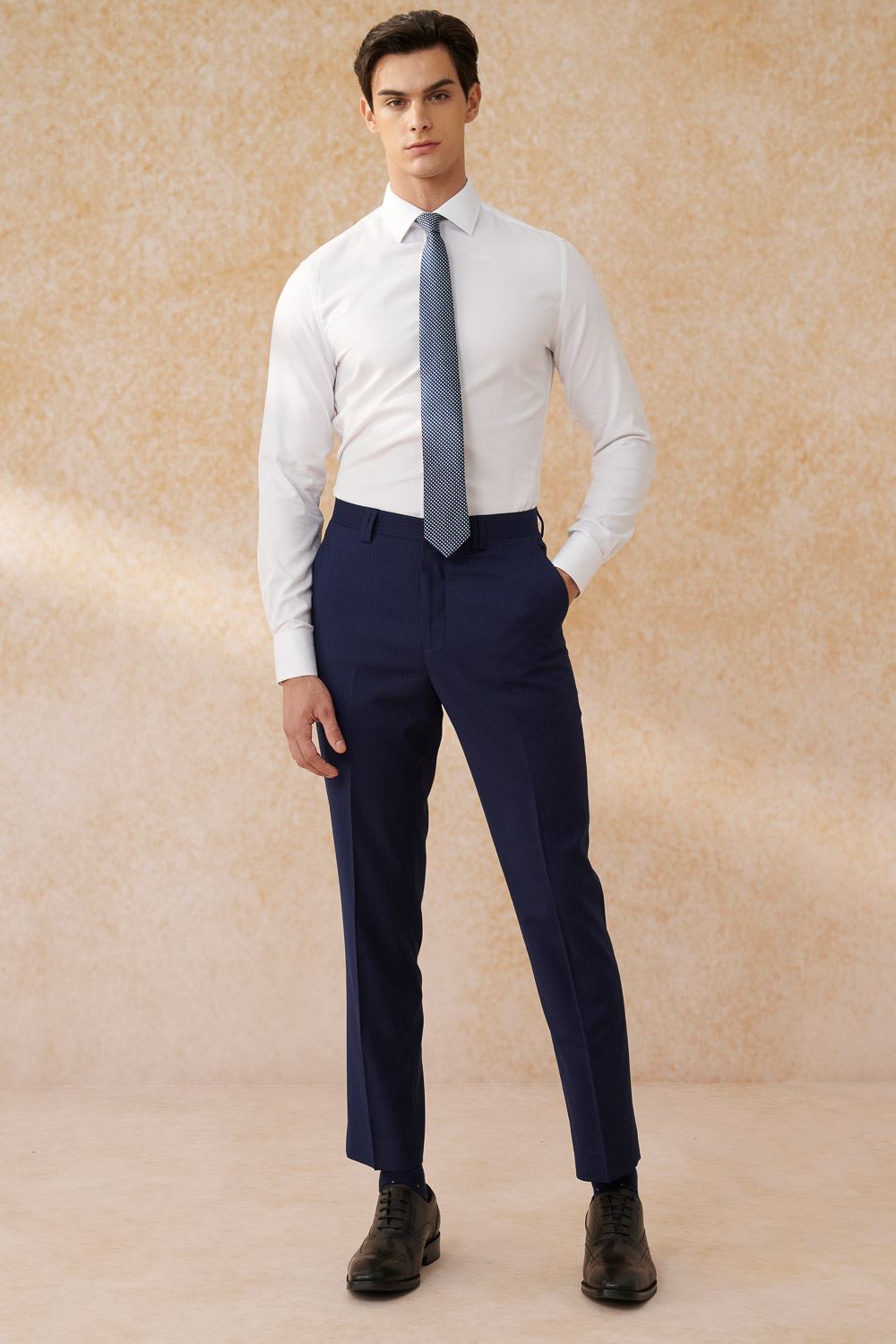 SST&C Navy Striped Pattern Tailor Suit Trousers | 0212402005  (Outlet)_4