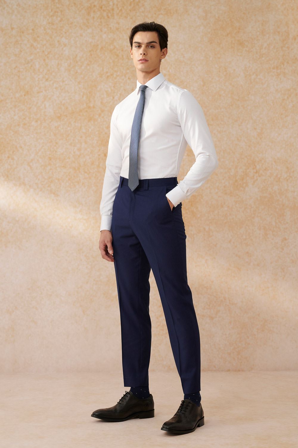 SST&C Navy Striped Pattern Tailor Suit Trousers | 0212402005  (Outlet)_5